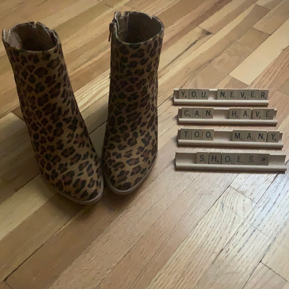 Animal print booties